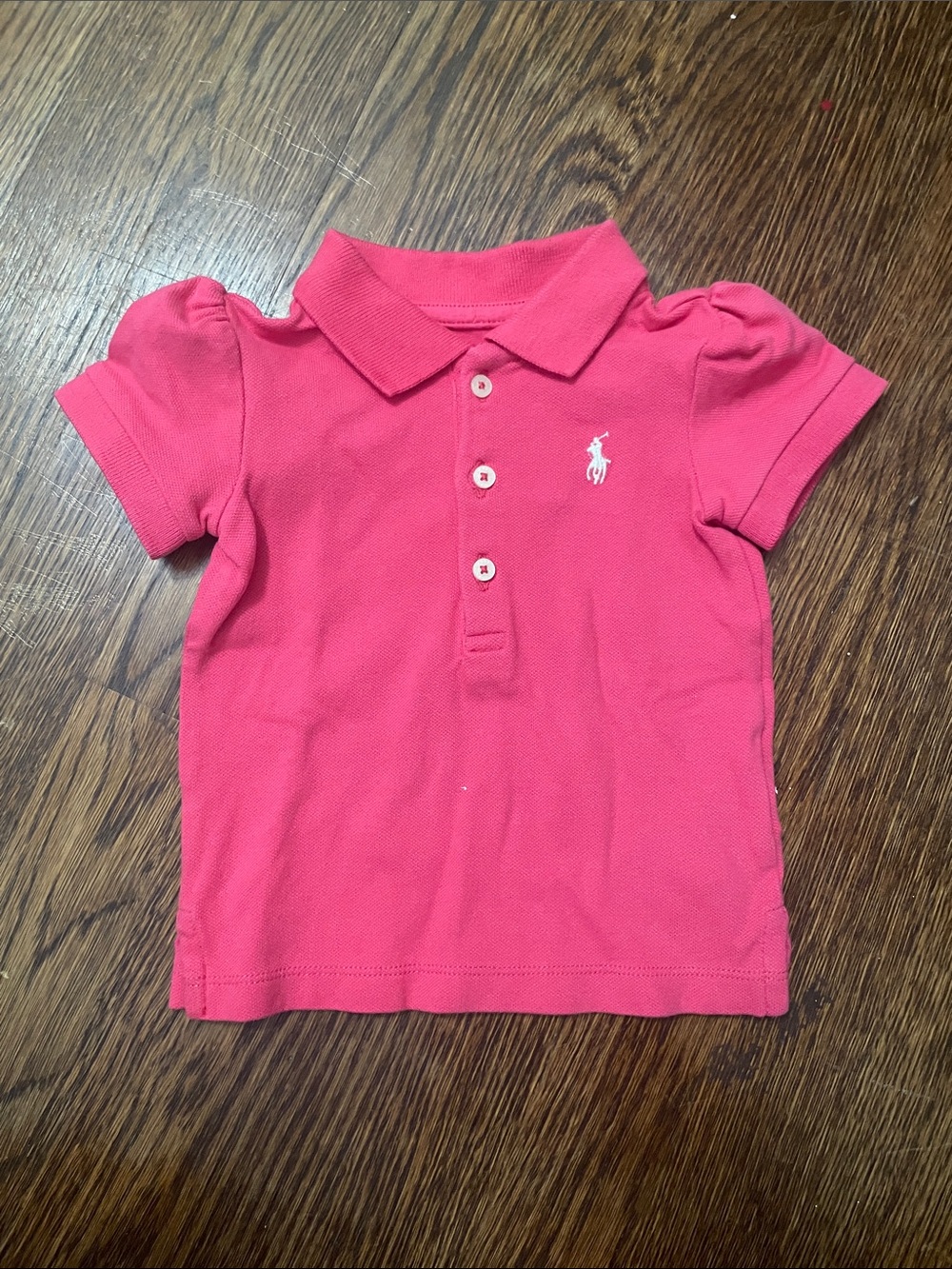 Ralph Lauren Hot Pink Girls' Polo with Puff Sleeves